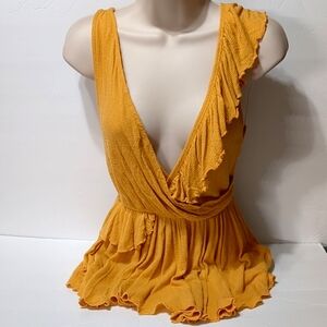 Free people orange tank top women size XS